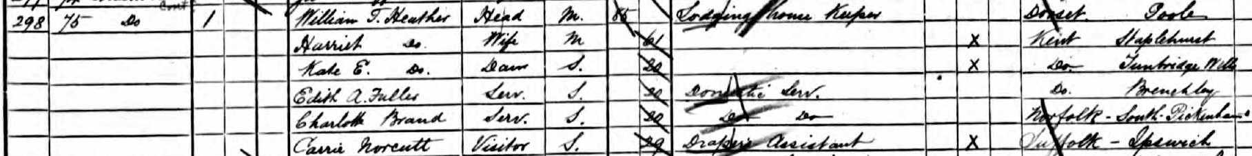 William Heather on 1891 census at 75 London Road